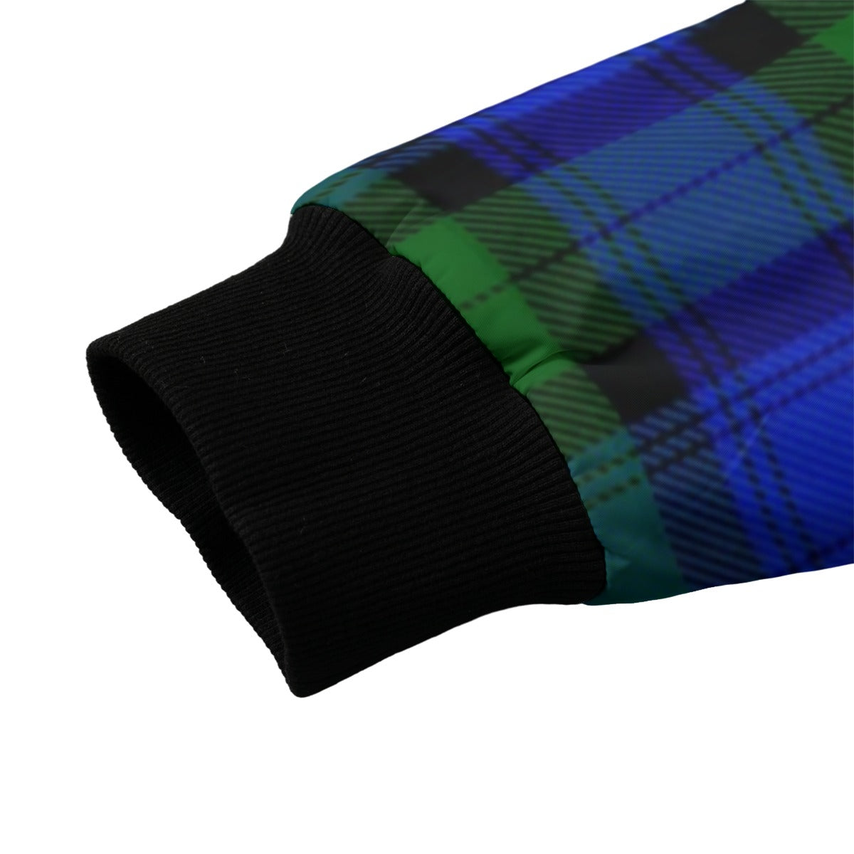 Black Watch Scottish tartan plade Fleece Bomber Jacket