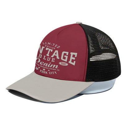 Vintage Blue Denim Trucker Cap – Red and White New York City Edition