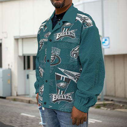 Philadelphia Football Game Day All-Over Print Men's Casual Lapel Jacket