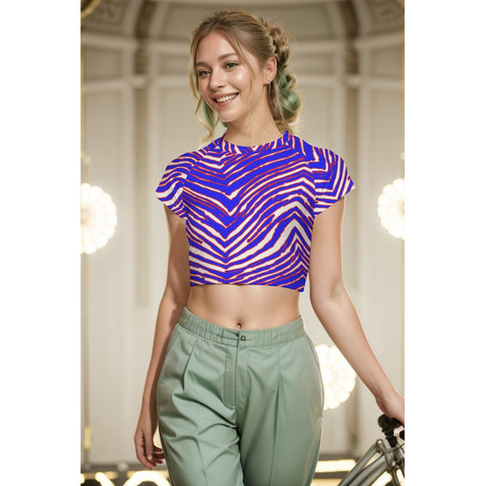 Buffalo Bills Zubaz Women's Raglan Cropped T-shirt