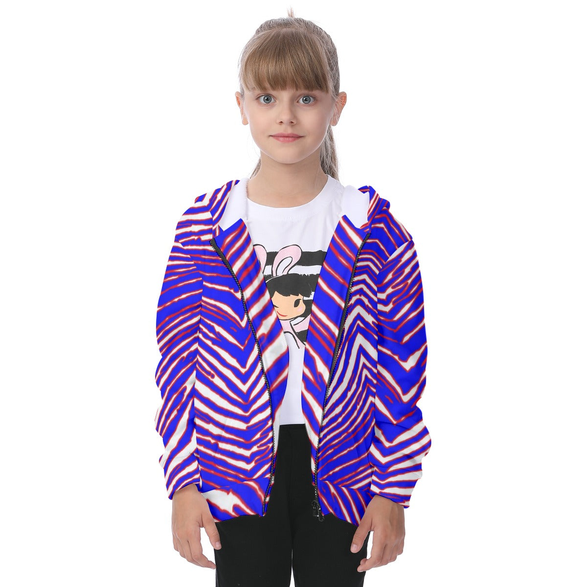Buffalo Bills Zubaz Kid's Heavy Fleece Zip Up Hoodie