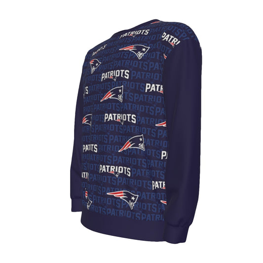 New England Football Game Day All-Over Print Men's long Sleeve T-Shirt With Dropped Shoulders  | Interlock