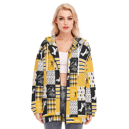 All-Over Print Women's Long Hoodie With Zipper Closure