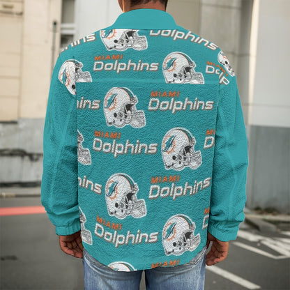 Miami Football Game Day All-Over Print Men's Casual Lapel Jacket