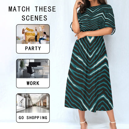 Philadelphia Football Game Day All-Over Print Women's Elastic Waist Dress