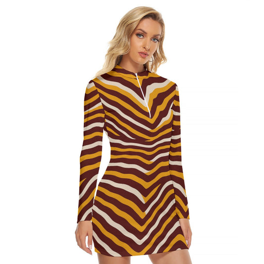 Washington Commanders Women's Zip Front Tight Dress