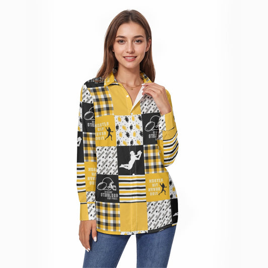 All-Over Print Women's Comfort Shirt With Button|125GSM Cotton