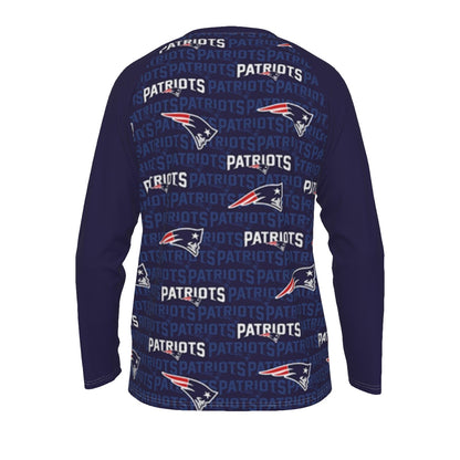 New England Football Game Day All-Over Print Men's Long Sleeve T-shirt With Raglan Sleeve