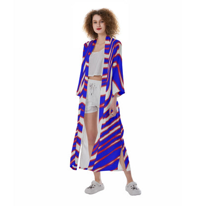 Buffalo Bills Zubaz Women's Satin Kimono Long Robe