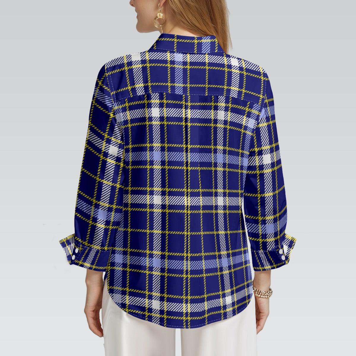 Michigan Tartan Plaid Wolverines Women's 3/4 Sleeve Shirt