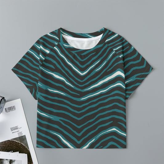 Philadelphia Football Game Day Eco-friendly  All-Over Print Women's cropped Raglan T-shirt With Short Sleeve