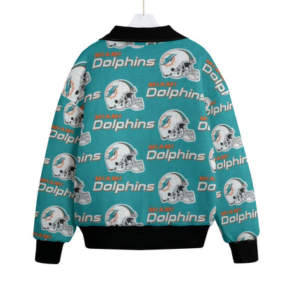 Miami Football Game Day All-Over Print Unisex Knitted Fleece Lapel Outwear