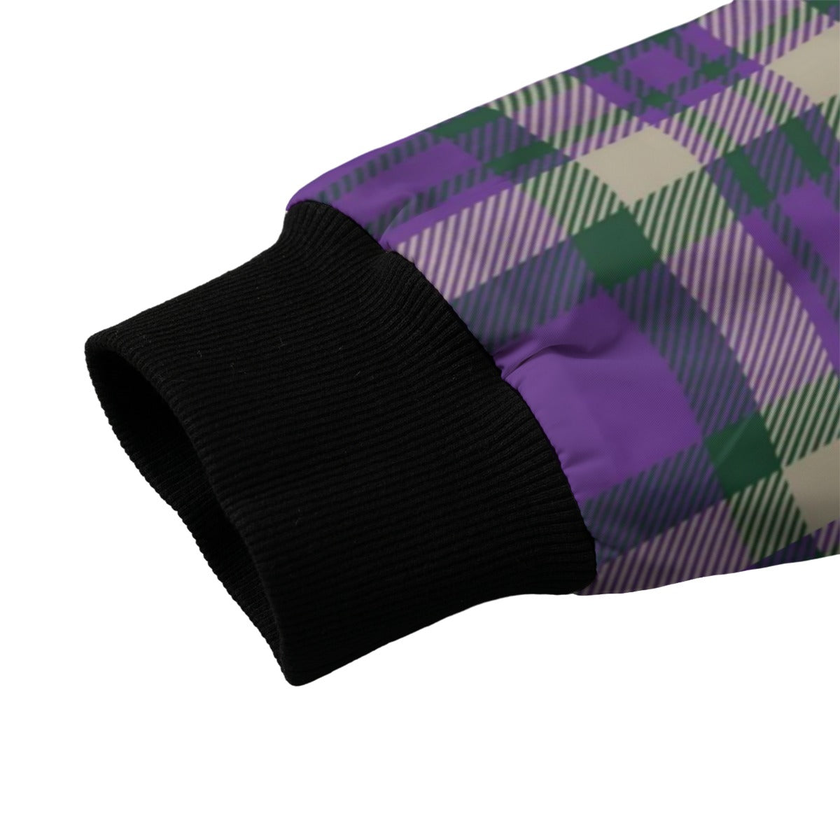Isle of Skye – vibrant purple tan tartan  Fleece Bomber Jacket