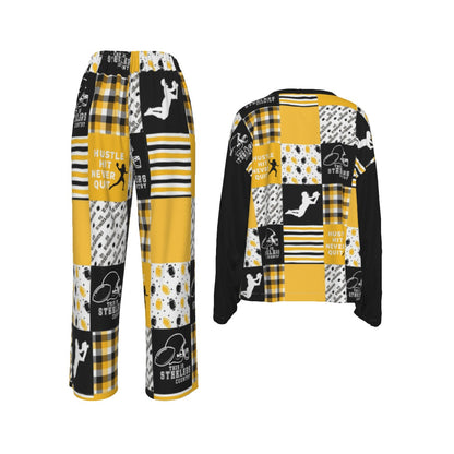 All-Over Print Women's Casual Long-Sleeves Trouser Suit