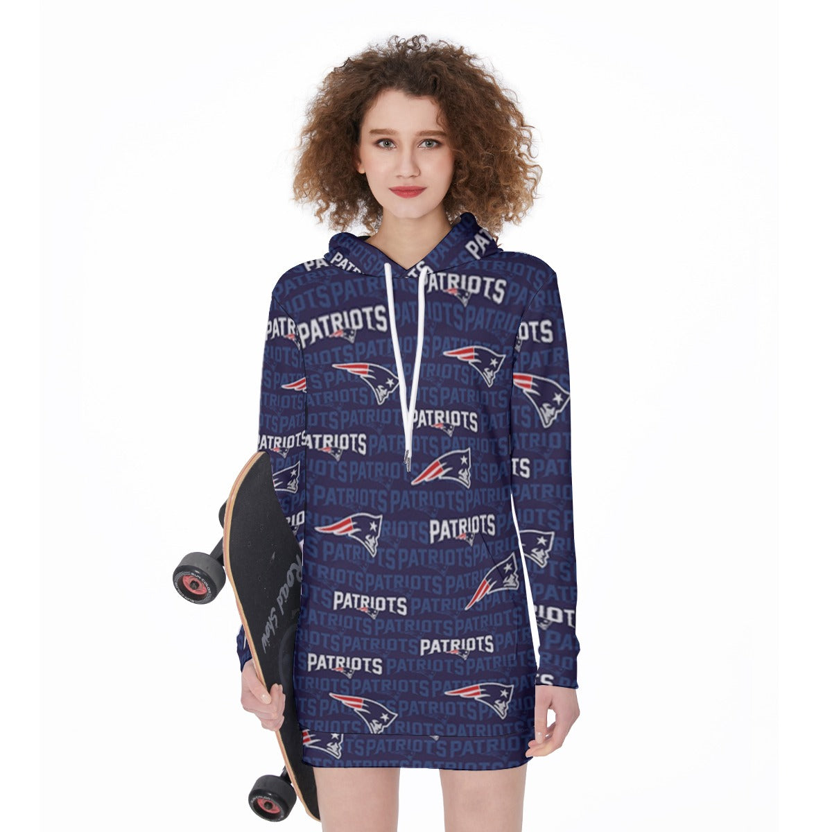 New England Football Game Day All-Over Print Women's Long Hoodie