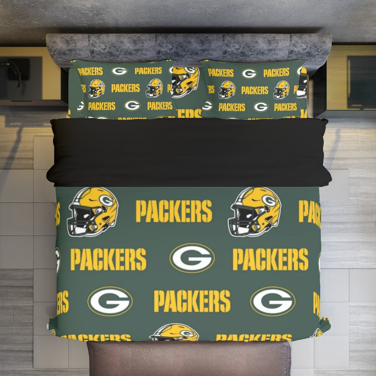 Green Bay Football Game Day Four-piece Duvet Cover Set | Widened