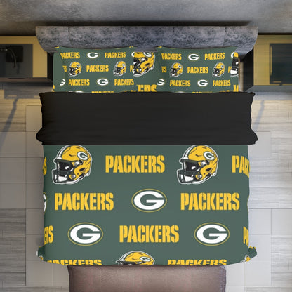 Green Bay Football Game Day Four-piece Duvet Cover Set | Widened