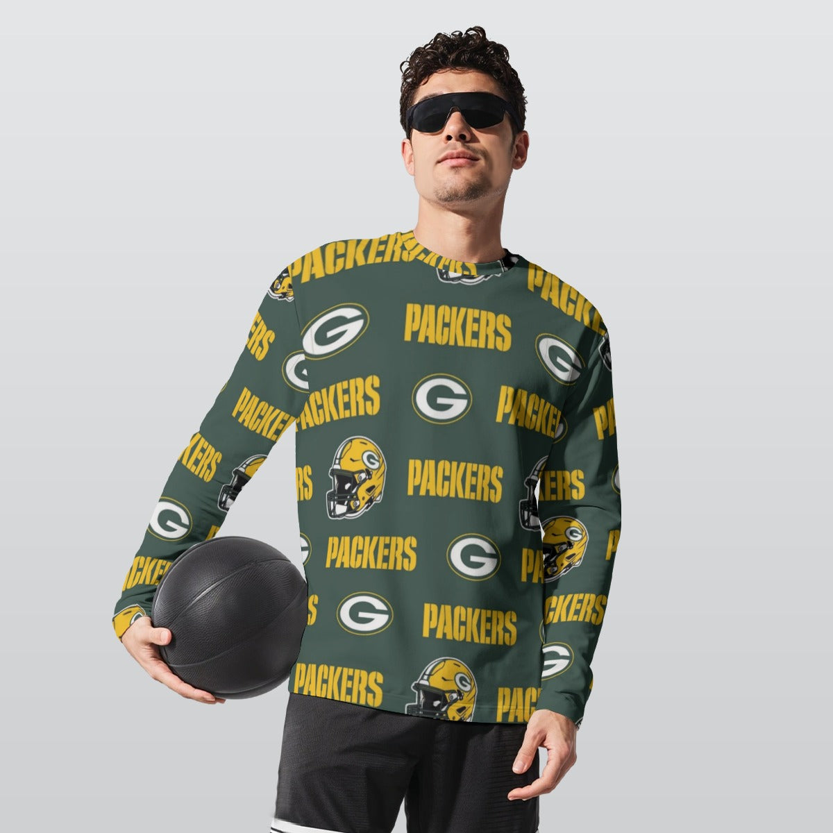 Green Bay Football Game Day All-Over Print Long Sleeve T-Shirt | 190GSM Cotton