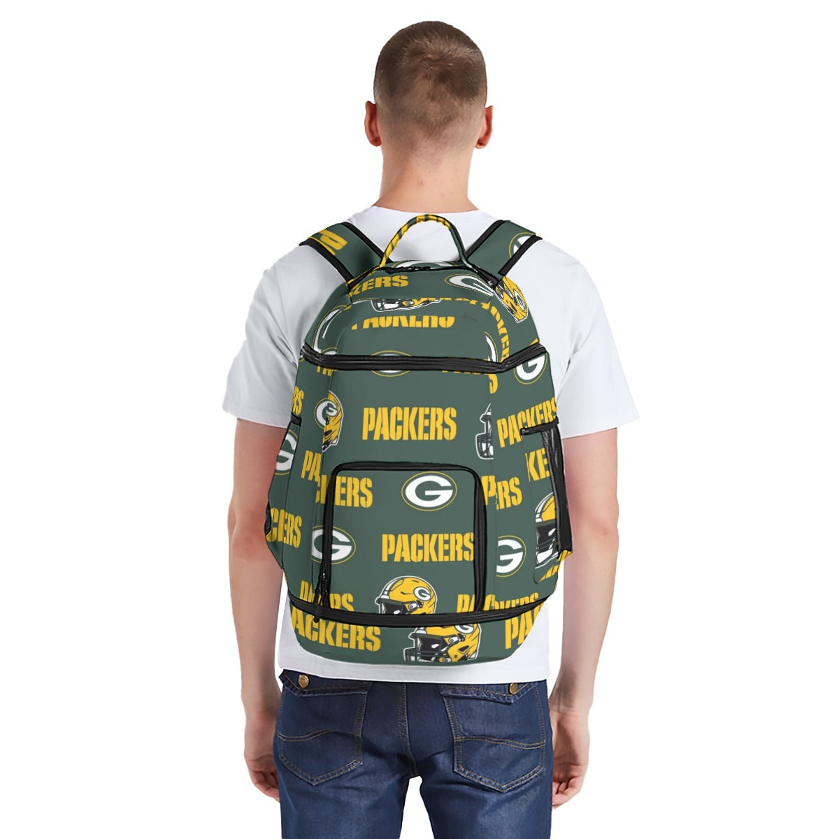 Green Bay Football Game Day All-Over Print Multifunctional Backpack