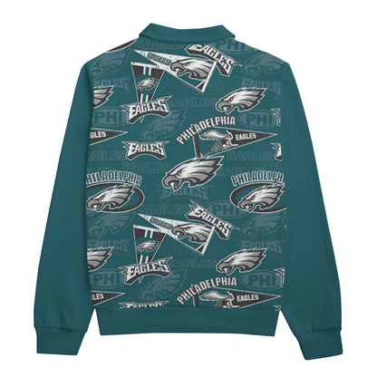 Philadelphia Football Game Day All-Over Print Unisex Lapel Sweatshirt | 310GSM Cotton
