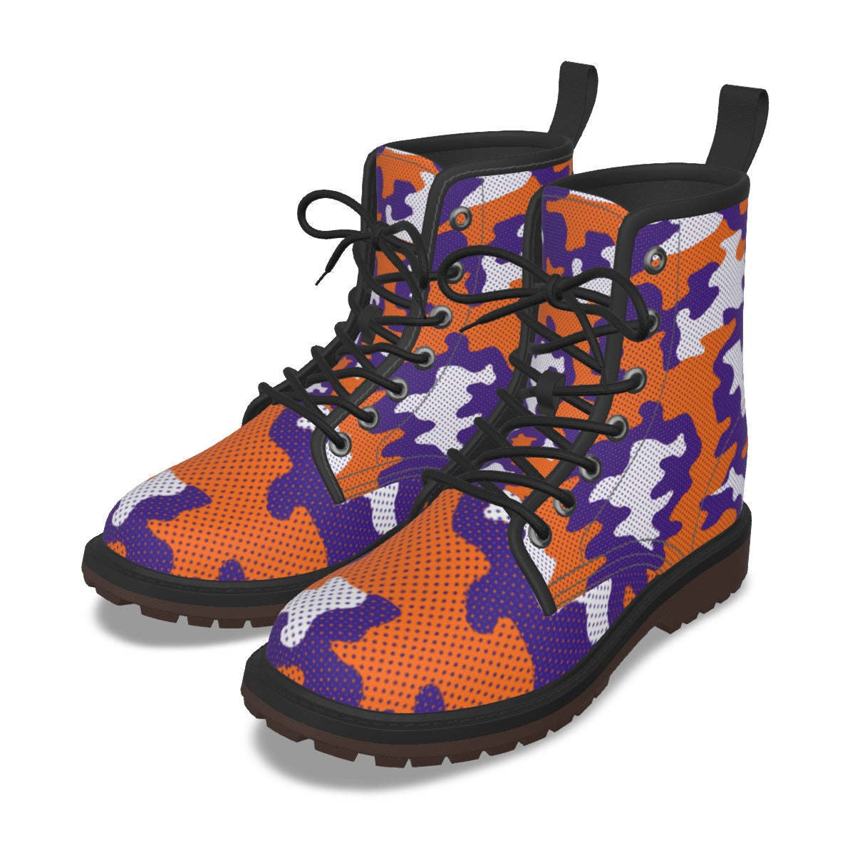 Urban Legend Clemson Orange and Purple Camo Martin Short Boots – Tigers-Inspired Game Day Streetwea