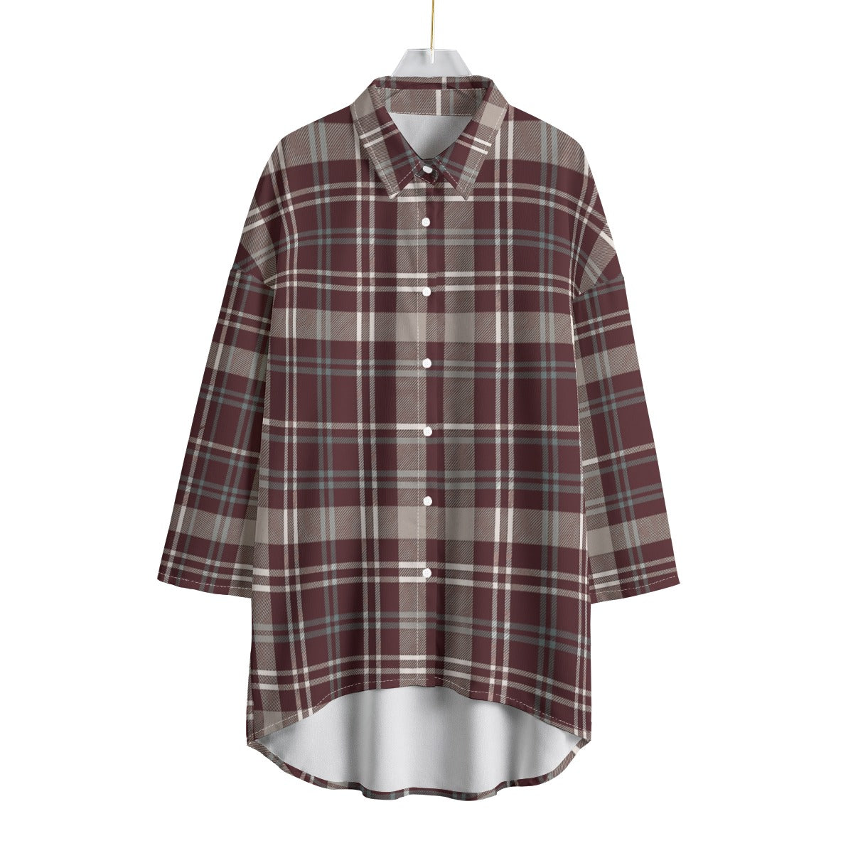 Texas Tartan Plaid A&M - Aggies Women's Chiffon Shirt With Elbow Sleeve