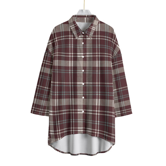 Texas Tartan Plaid A&M - Aggies Women's Chiffon Shirt With Elbow Sleeve