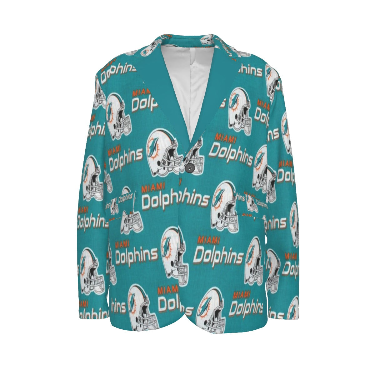 Miami Football Game Day All-Over Print Men's Casual Flat Lapel Collar Blazer