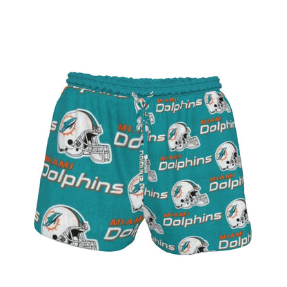 Miami Football Game Day All-Over Print Women's Shorts With Drawstring | Rayon