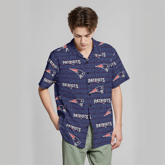 New England Football Game Day All-Over Print Hawaiian Shirt With Pocket|115GSM Cotton poplin