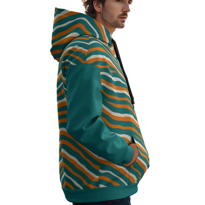 Miami Football Game Day All-Over Print Unisex Plus Fleece Pullover Hoodie