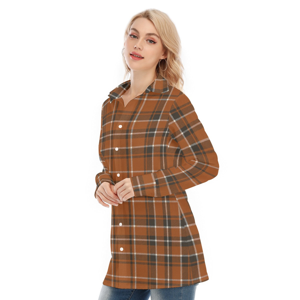 Texas at Austin Tartan plaid Longhorns Women's Long Shirt
