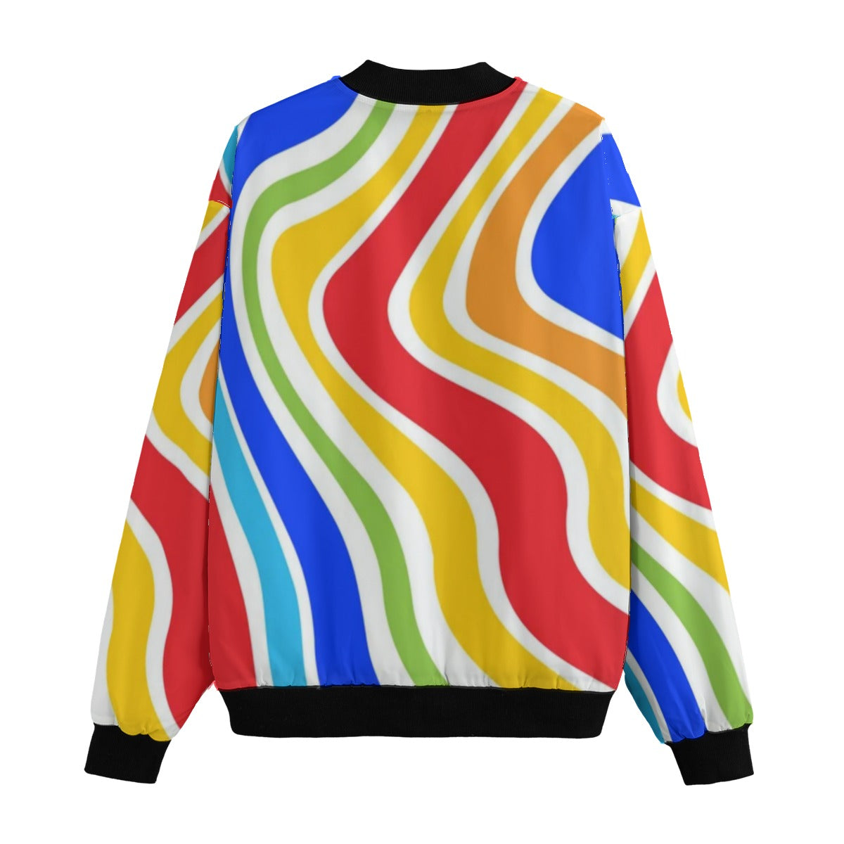 Spray Paint Drips Colorful Striped Background Fleece Bomber Jacket