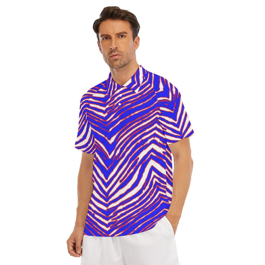 Buffalo Bills Zubaz Men's Short Sleeve Polo Shirt With Button Closure