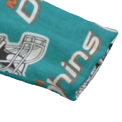 Miami Football Game Day All-Over Print Unisex Flannel Hooded bathrobe