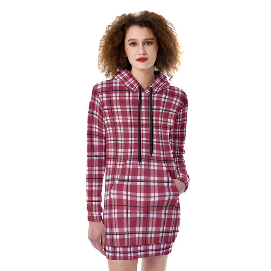 Alabama - Crimson Tide Tartan plaid Women's Heavy Fleece Long Hoodie