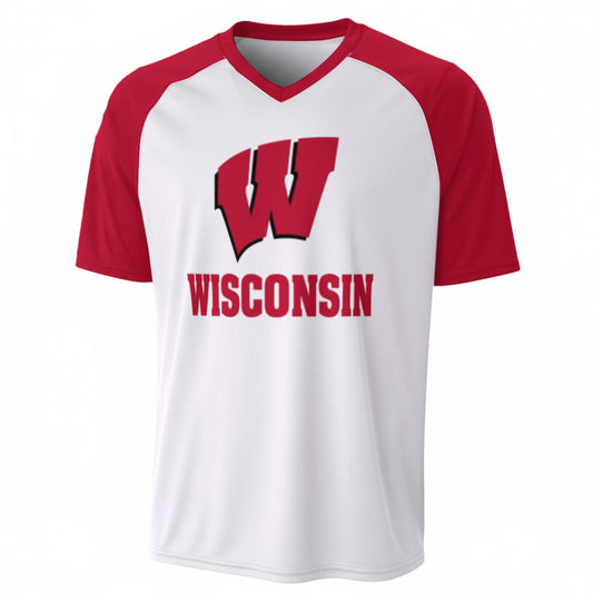 Wisconsin Madison Badgers V-Neck Short Sleeve T-Shirt