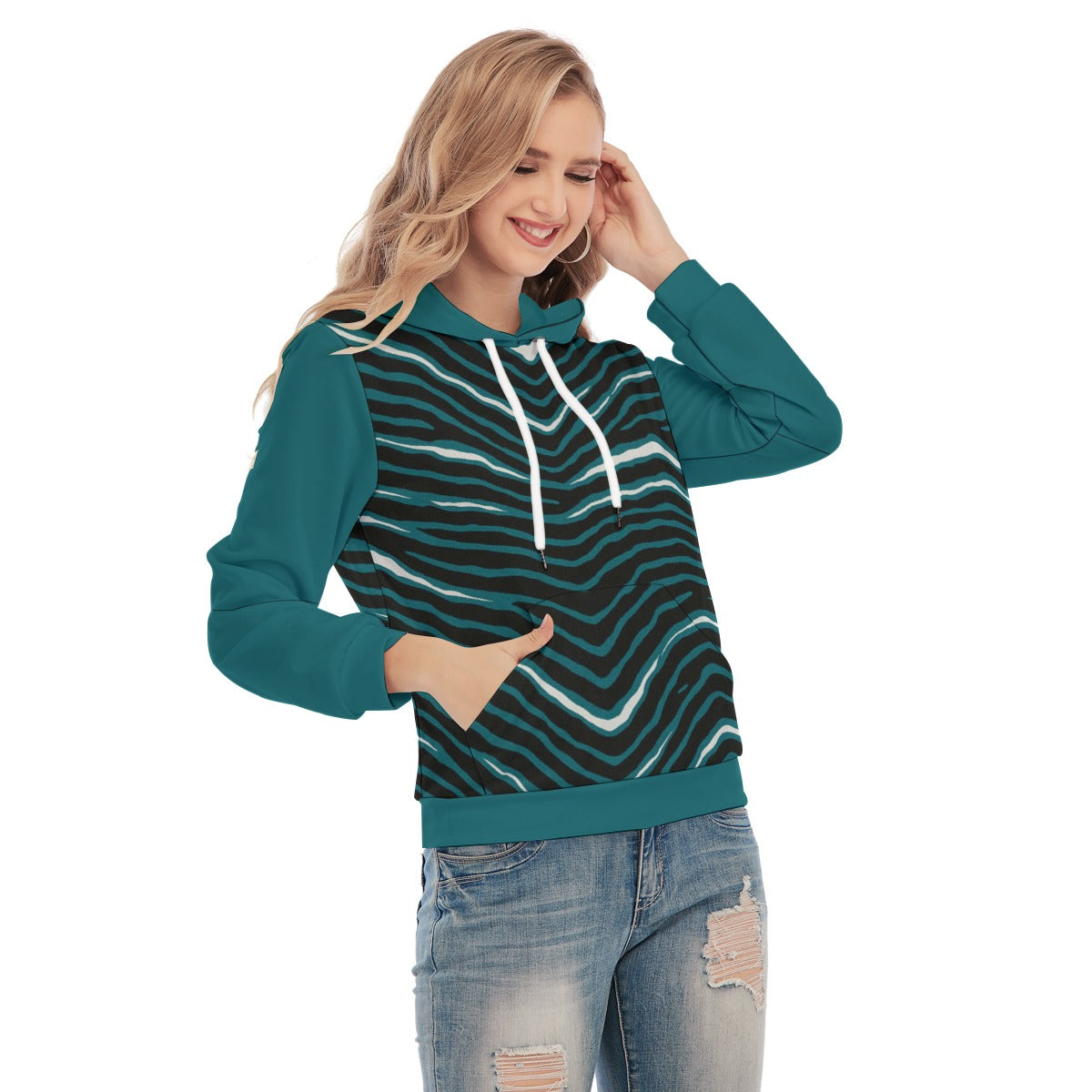 Philadelphia Football Game Day All-Over Print Women's Slim Pullover Hoodie