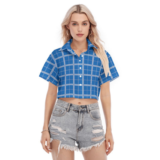 Kentucky Tartan Plaid Wildcats  Women's Cropped Shirt