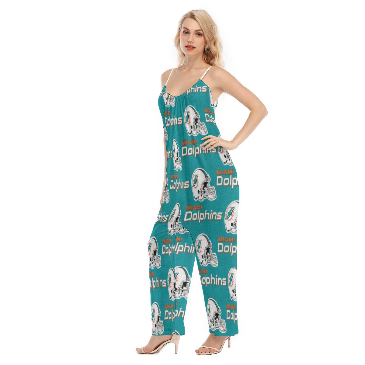 Miami Football Game Day All-Over Print Women's Loose Cami Jumpsuit