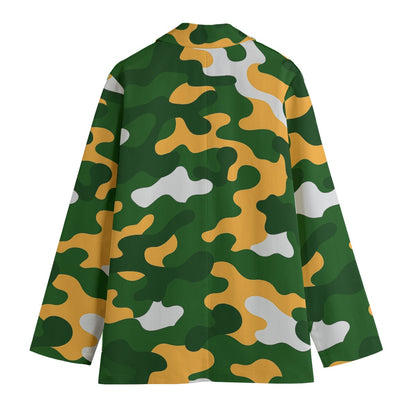Green Bay Football Game Day All-Over Print Women's Leisure Blazer | 245GSM Cotton