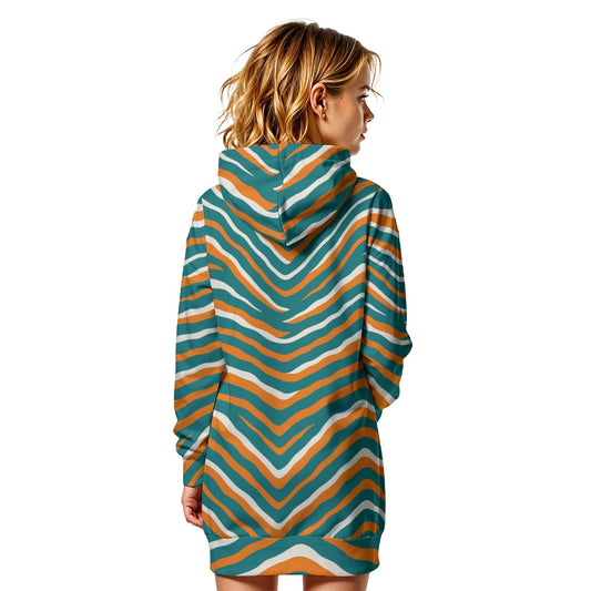 Miami Football Game Day All-Over Print Women's Heavy Fleece Long Hoodie