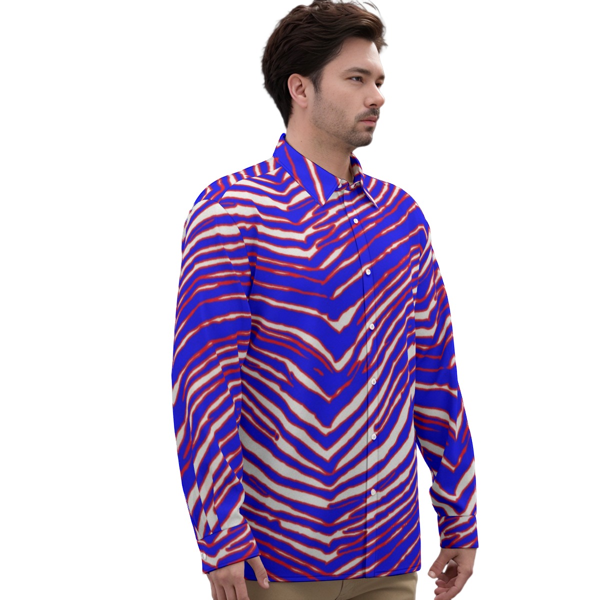 Buffalo Bills Zubaz Men's Imitation Silk Long-Sleeved Shirt