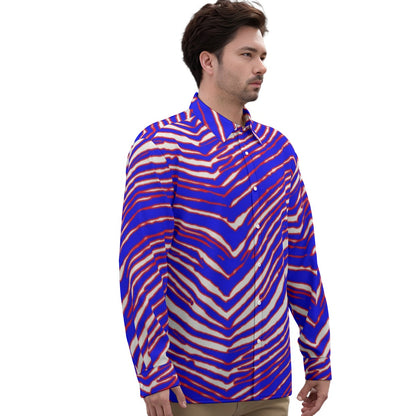 Buffalo Bills Zubaz Men's Imitation Silk Long-Sleeved Shirt
