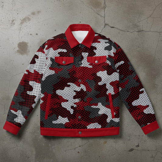 Urban Legend Arkansas Razorbacks Red White Camo Unisex Collared Jacket