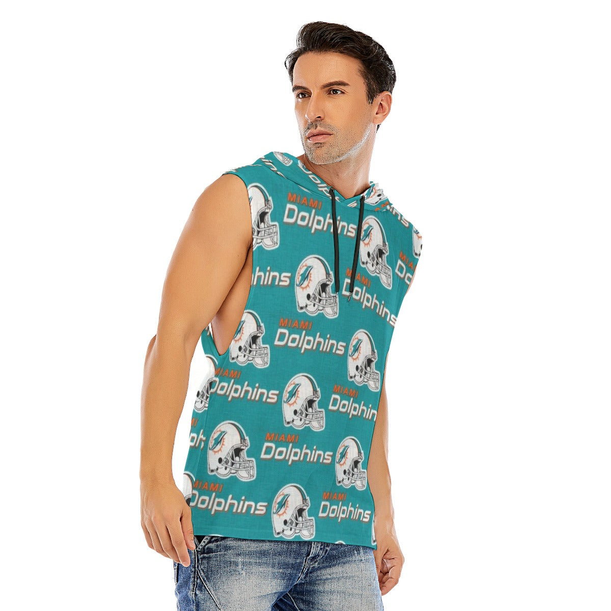 Miami Football Game Day All-Over Print Men’s Sleeveless Pullover Hoodie