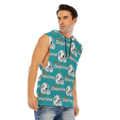 Miami Football Game Day All-Over Print Men’s Sleeveless Pullover Hoodie