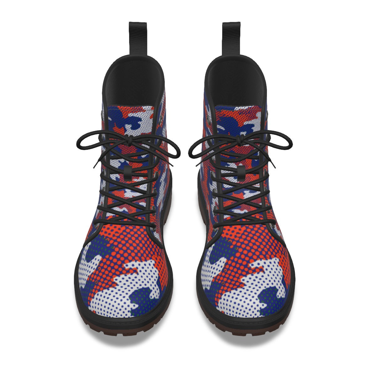 Urban Legend Florida Orange and Blue Camo Martin Short Boots – Gators-Inspired Streetwear for Game D