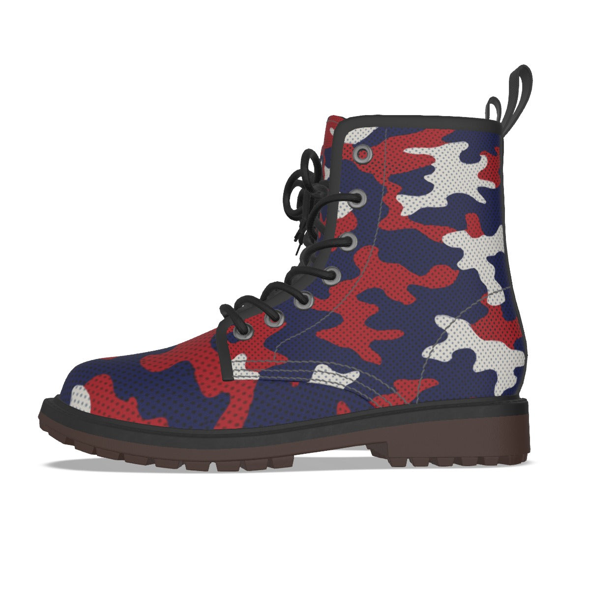 Urban Legend Arizona Blue and Red Camo Martin Short Boots – Game Day Streetwear Essential
