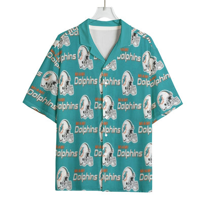 Miami Football Game Day All-Over Print Men's Hawaiian Rayon Shirt | 115GSM Rayon